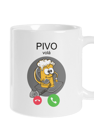 Pívo volá klasický hrnček White
