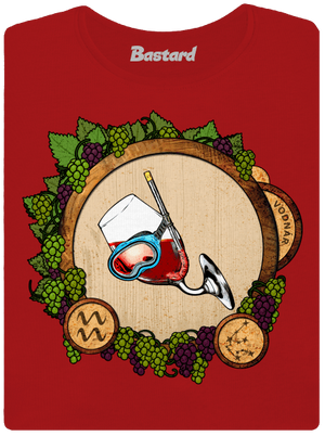 Vínny horoskop: Vodnár dámske tričko s lemom Red Mal