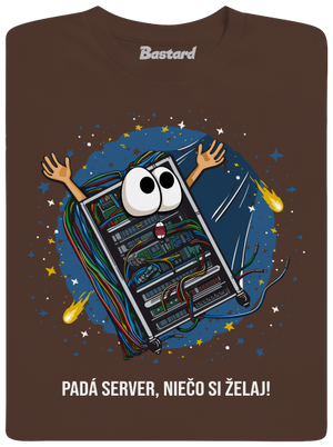 Padá server pánske tričko Brown