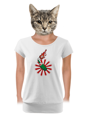 Kamikaze dámske tričko s lemom White