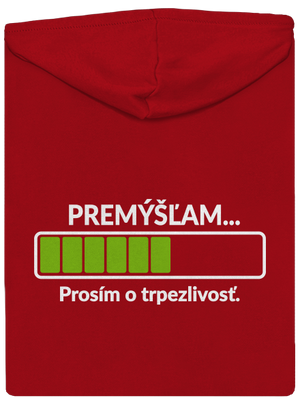 Premýšľam pánska mikina na zips Red