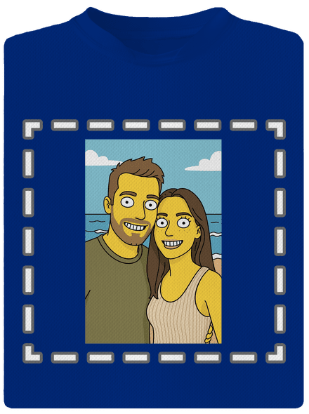 Simpsonovi z vlastnej fotky pánske športové tričko Royal Blue Mal