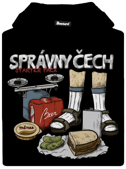 Správny Čech detská mikina klokanka Black