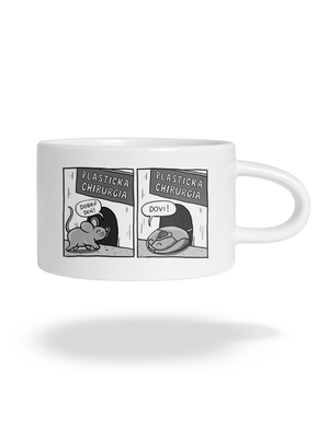 Myš na plastike hrnček makronka White