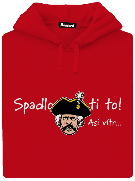 Spadlo ti to pánska mikina klokanka Red