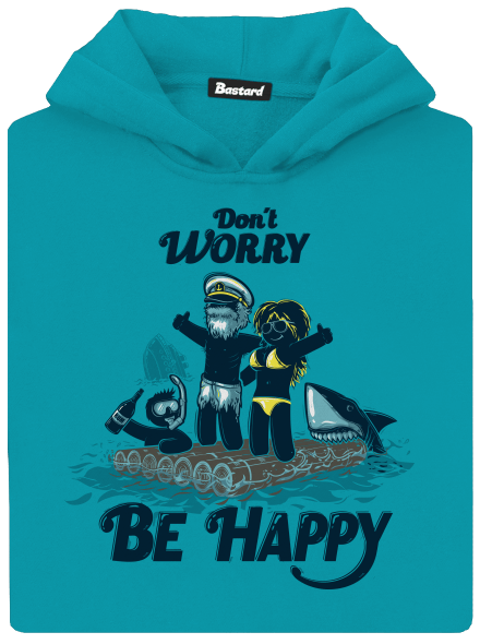 Don't worry detská mikina klokanka Hawaiian Blue