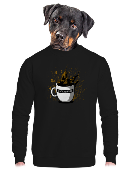 Hackpresso  unisex mikina bez kapucne Black