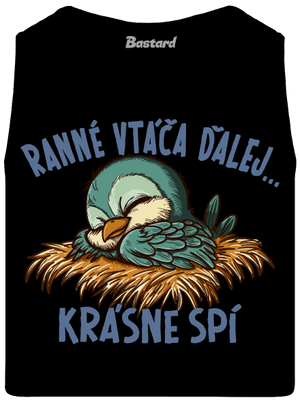 Ranné vtáča spí pánske tielko Black