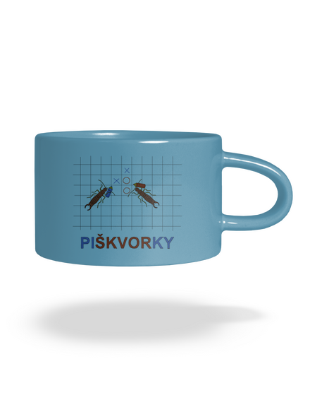 Škvorí piškvorky hrnček makronka Blue Macaron