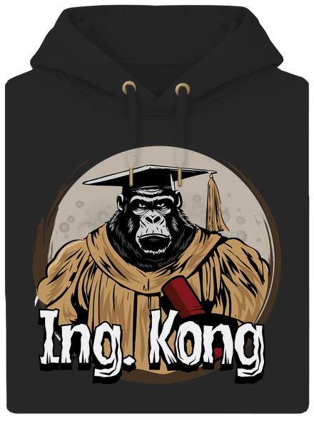 Ing. Kong unisex mikina premium Dark Black