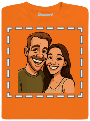 Karikatúra z vlastnej fotky detské tričko Orange