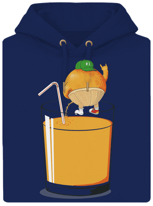 Opitý pomaranč unisex mikina premium Navy