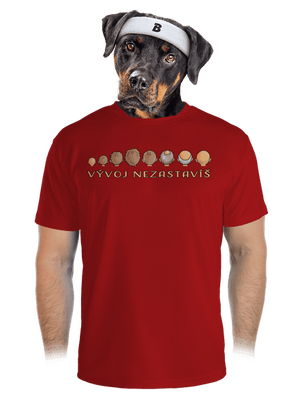 Vývoj nezastavíš pánske športové tričko Red Mal