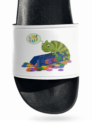 Zmätený chameleón šľapky White