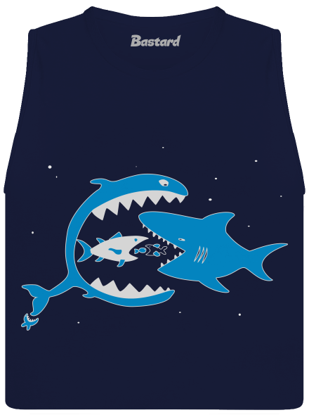 Rybky dámske tielko voľné Navy