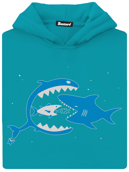 Rybky detská mikina klokanka Hawaiian Blue