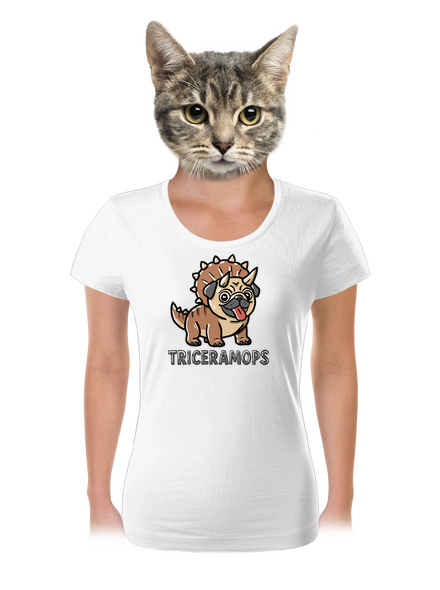 Triceramops dámske tričko White