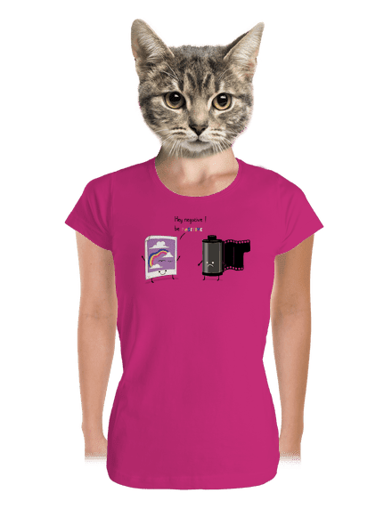 Be positive dámske tričko prémium Magenta
