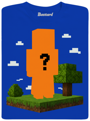 Minecraft z vlastnej fotky pánske dlhý rukáv Royal Blue