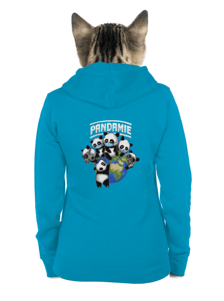 Pandamie dámska mikina na zips Blue Atol