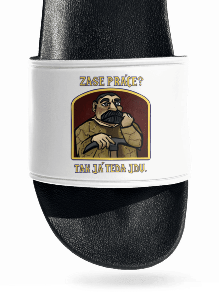 Zase práce? šľapky White