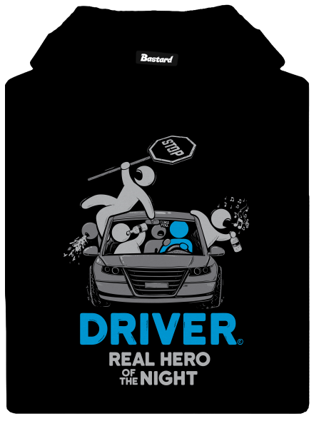 Driver pánska mikina klokanka Black