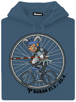 Cyklistický horoskop: Baran dámska mikina klokanka Denim