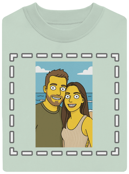 Simpsonovi z vlastnej fotky unisex mikina bez kapucne Blush Mint