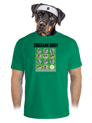 Zbierame body - futbal pánske športové tričko Kelly Green Mal