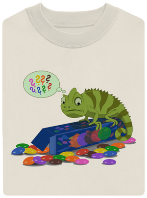 Zmätený chameleón unisex mikina bez kapucne Off White