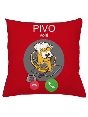 Pívo volá vankúš Red
