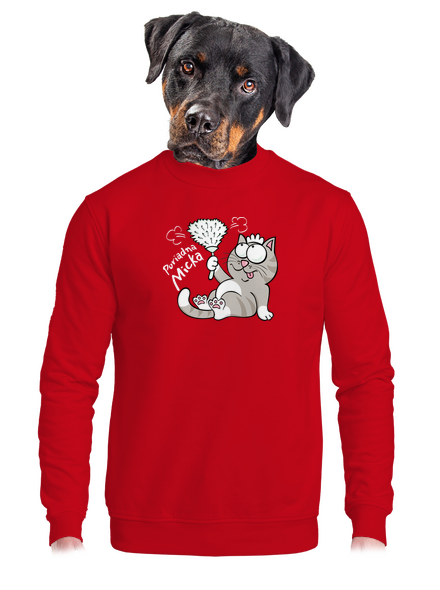 Macko a Micka unisex mikina bez kapucne Red