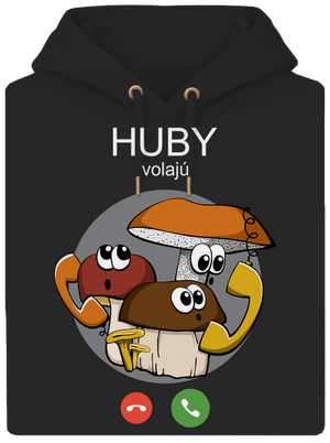 Huby volajú unisex mikina premium Dark Black
