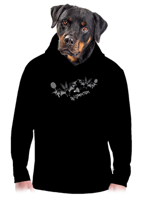 Batminton pánska mikina klokanka Black