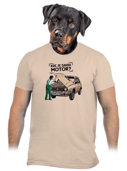 Kde je motor? pánske tričko Sand