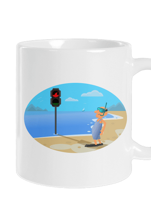 Bezpečné plávanie klasický hrnček White