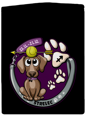 Psí horoskop: Strelec pánska mikina na zips Black