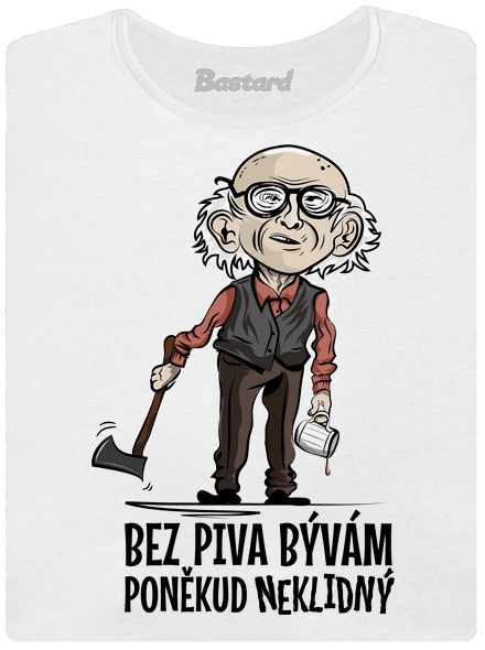 Neklidný bez piva dámske tričko s lemom White