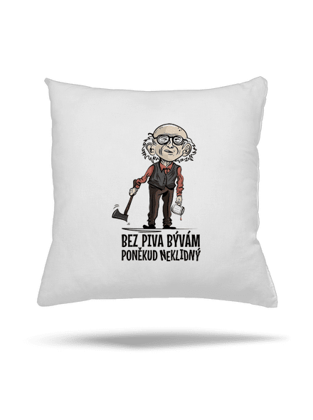 Neklidný bez piva vankúš White