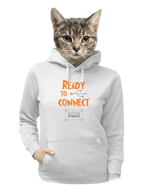 USB pripojenie dámska mikina klokanka White