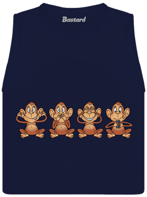 Opička s mobilom dámske tielko voľné Navy