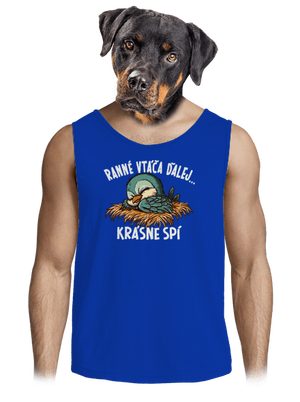 Ranné vtáča spí pánske tielko Royal Blue
