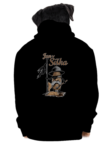 Jan Šiška pánska mikina na zips Black