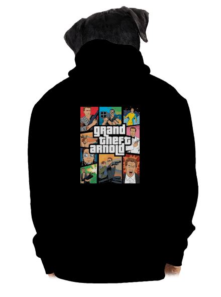 Grand Theft Arnold pánska mikina na zips Black