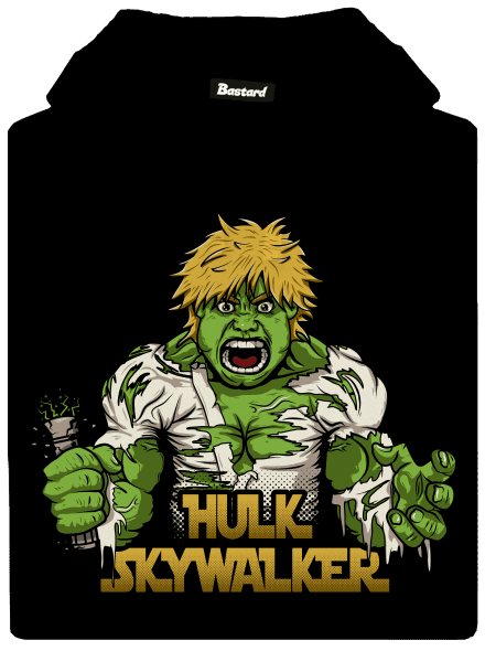 Hulk Skywalker pánska mikina klokanka Black