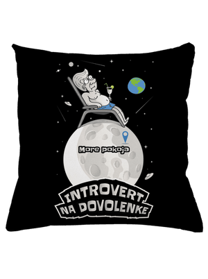 Introvert na dovolenke vankúš Black