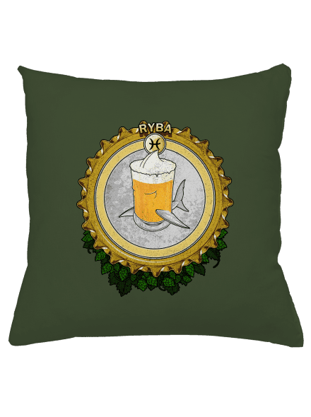 Pivný horoskop: Ryba vankúš Olive Green