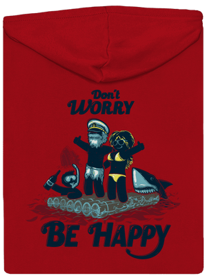 Don't worry pánska mikina na zips Red