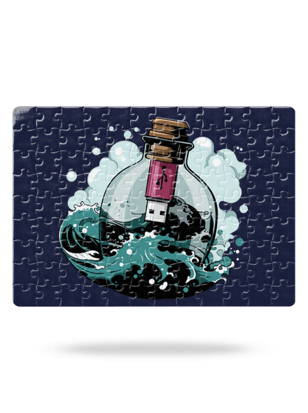 USB odkaz vo fľaši puzzle White