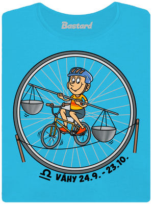 Cyklistický horoskop: Váhy dámske tričko s lemom Blue Atol